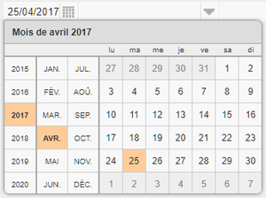 Affichage du calendrier