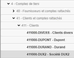 Comptes clients avec utilisation de sous-comptes Comptes clients avec utilisation de sous-comptes