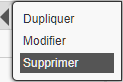 Mini-menu permettant la suppression d'un compte