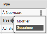 Mini-menu permettant la suppression d'un journal