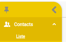 La page d'accueil du module Contacts
