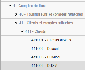 Comptes clients sans utilisation de sous-comptes Comptes clients sans utilisation de sous-comptes